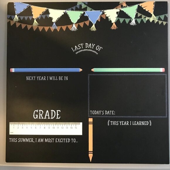 NEW first and last day of school chalkboard for photos. Grade, age, teacher - Picture 3 of 5
